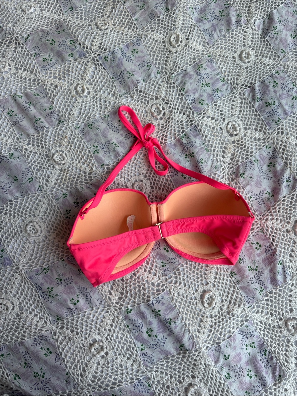 Y2K Victoria’s Secret neon pink ruched halter bikini top - Picture 3 of 5